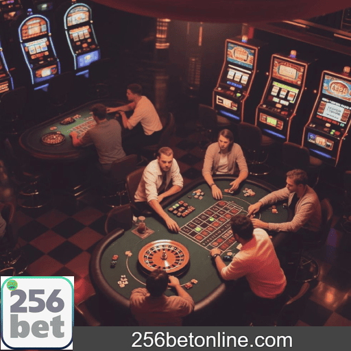 Imagem promocional do cassino online da 256BET mostrando jogos ao vivo